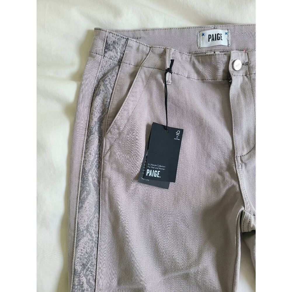 Paige Chino Pants Womens 30 Gray Denim Straight‎ Leg Regular Fit Slash Pockets - Picture 8 of 9